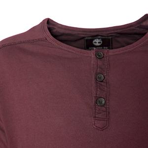 Timberland-Remera-Remera Henley LS Blue Hill River Solid SN