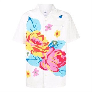 Camisa-Hombre-Vans-Anaheim Needlepoint Floral Woven SS-Blanco