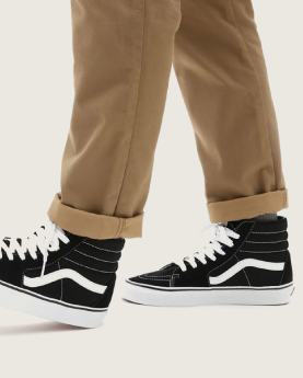 Vans Sk8-Hi negro con franja blanca