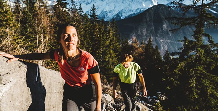 Trail en montaña con remera FlashDry