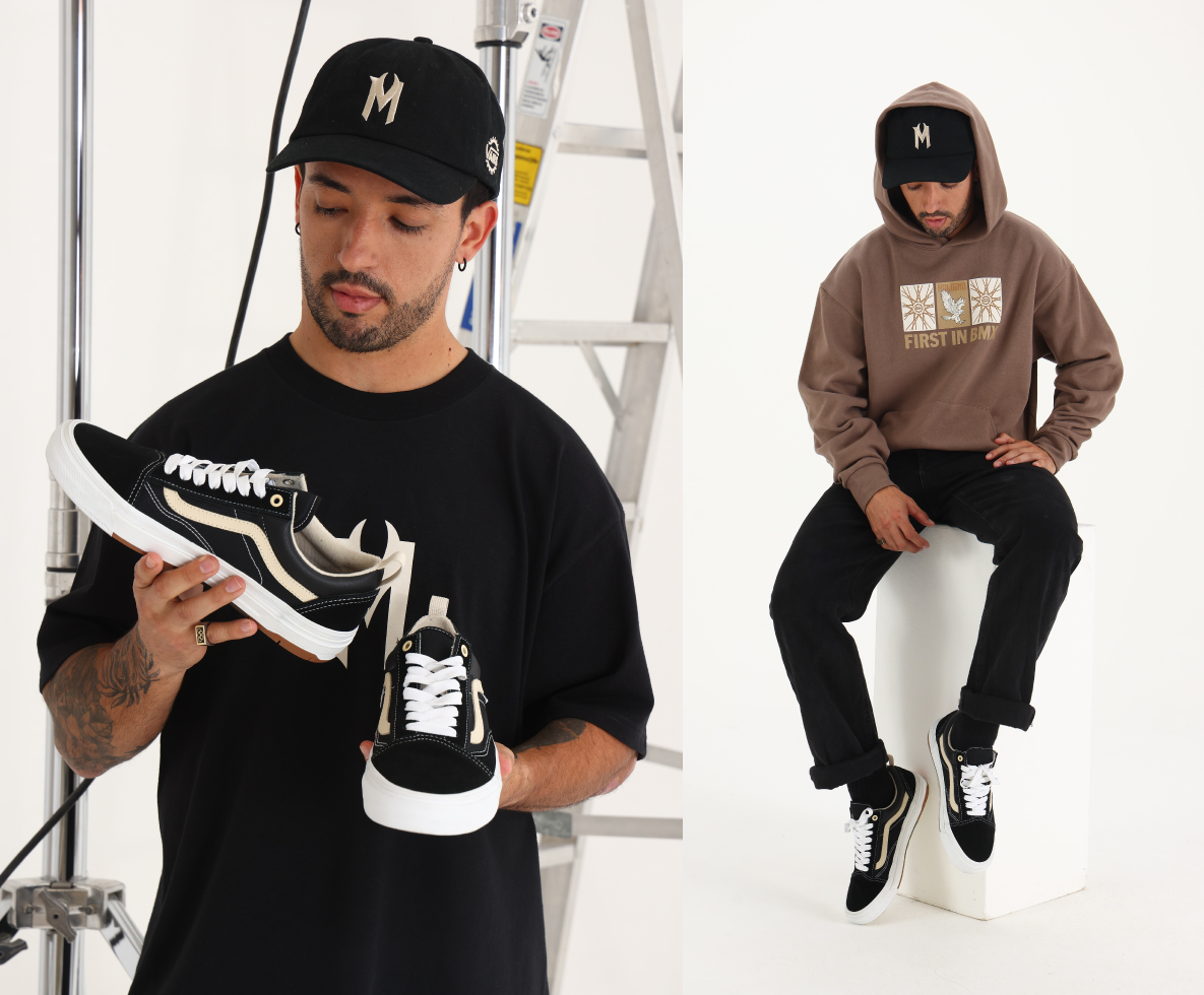 José Maligno Torres con prendas y calzado de la cápsula Vans
